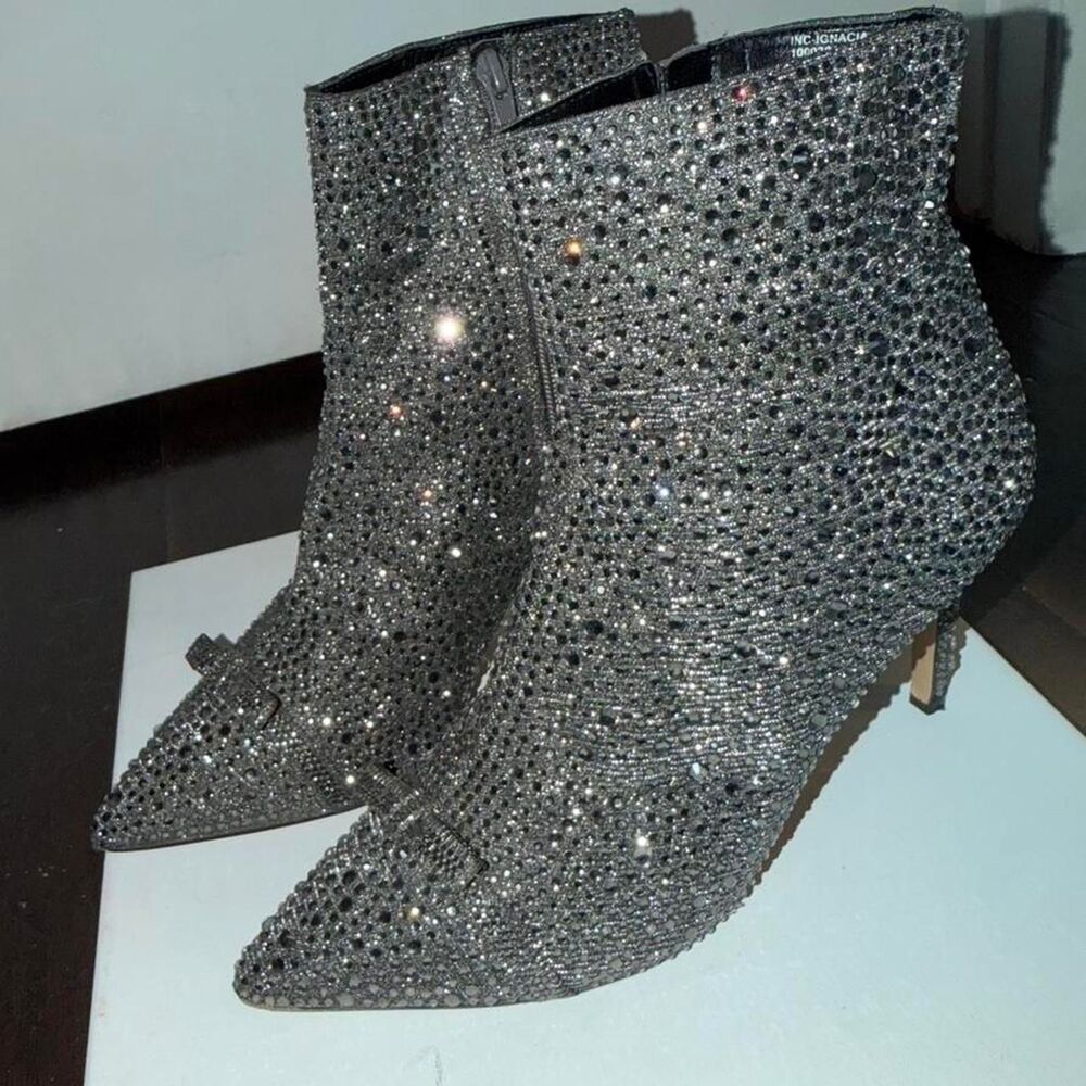 Sparkly silver ankle  boots - SEE VIDEO SPARKLES ON 10000 !!